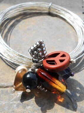 No 288 - Handmade jewelry set with earrings and  bracelet